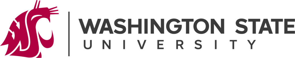 Washington State University logo: The crimson Cougar head on the left with the words "Washington State University" in black on the right.